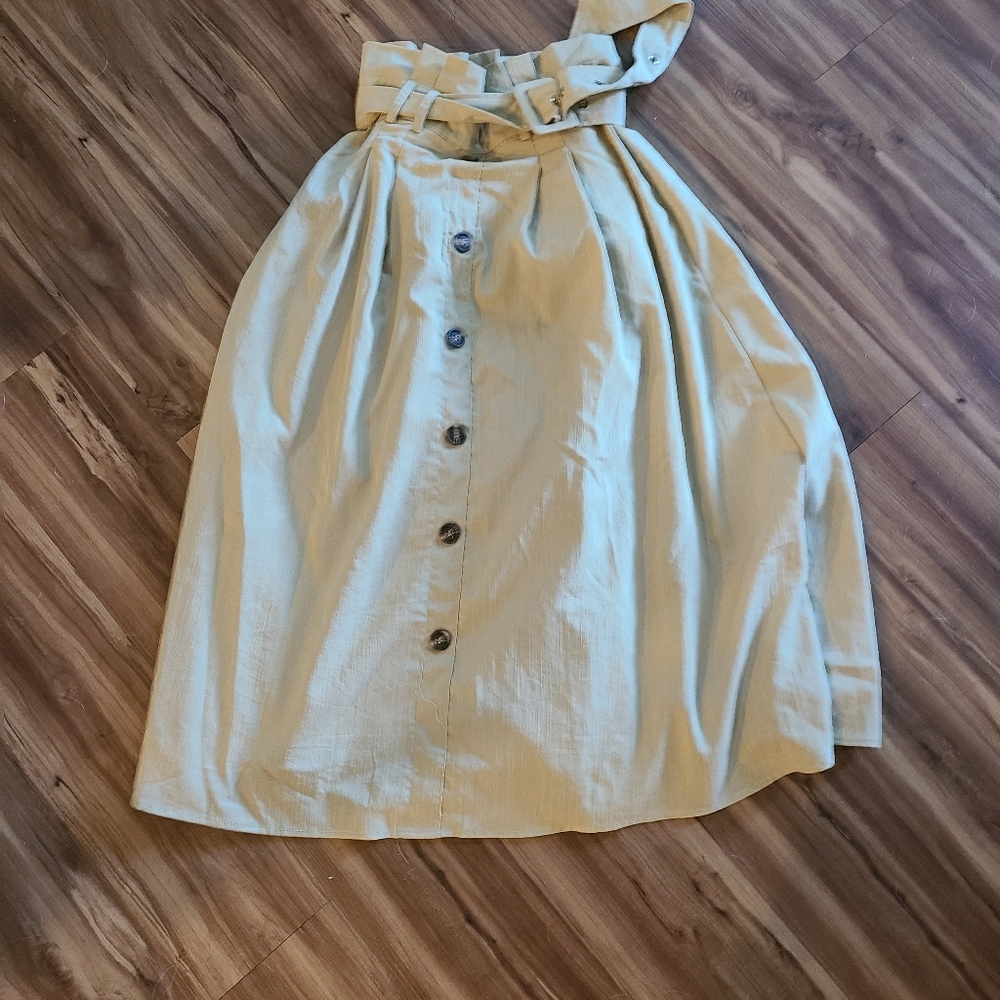 Khaki Midi Skirt